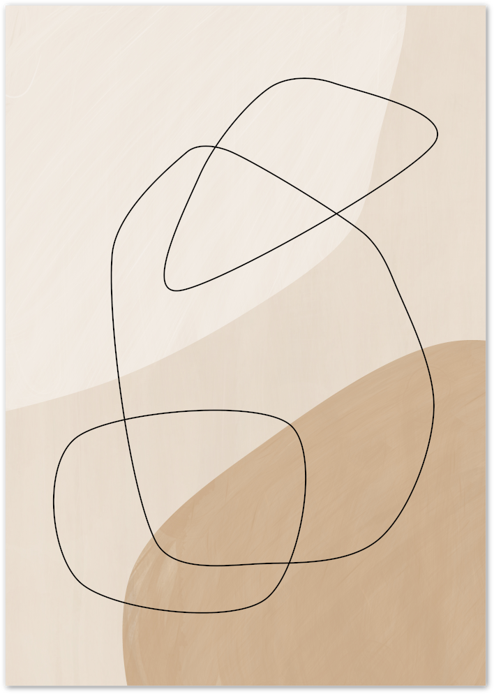 Posterux© | Pastel Earth Abstract Poster - Minimalist Line Art poster – premium wall art