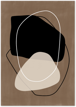 Posterux© | Earth Tones Abstract Poster - Brown & Black Line Art poster – premium wall art