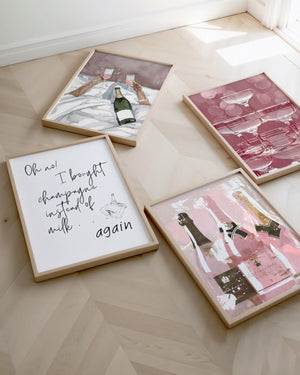 Posterux© | Pink Champagne Gallery Wall – Set of 4 Posters poster – premium wall art premium poster by Posterux