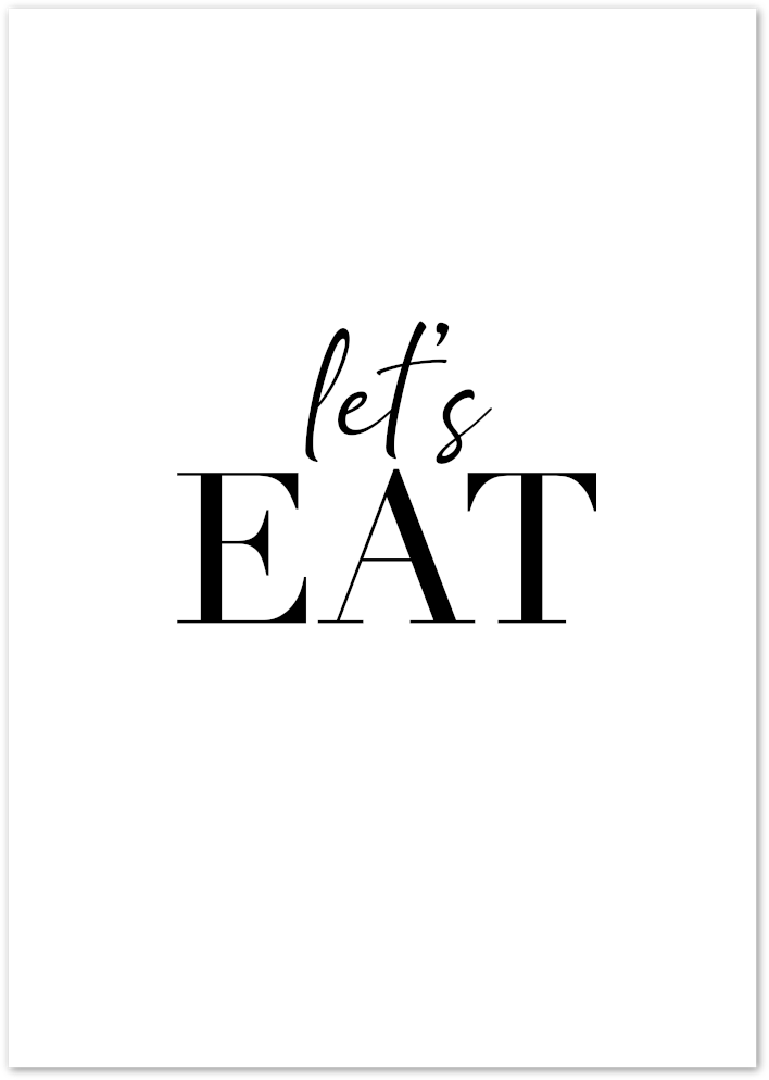 Posterux© | Let’s Eat – Kitchen Typography Poster poster – premium wall art