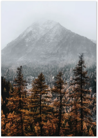 Posterux© | Misty Peaks – Moody Mountain Landscape Poster poster – premium wall art