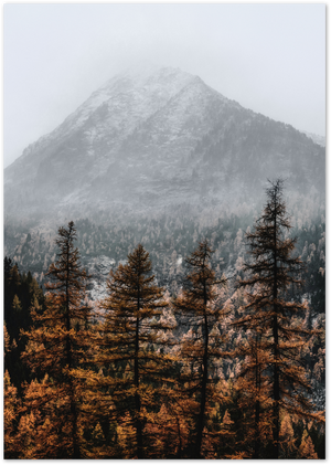 Posterux© | Misty Peaks – Moody Mountain Landscape Poster poster – premium wall art