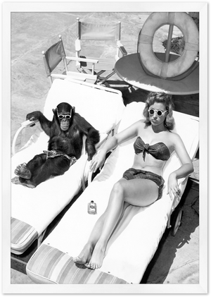 Posterux© | Poolside Chic – Vintage Black & White Poster poster – premium wall art