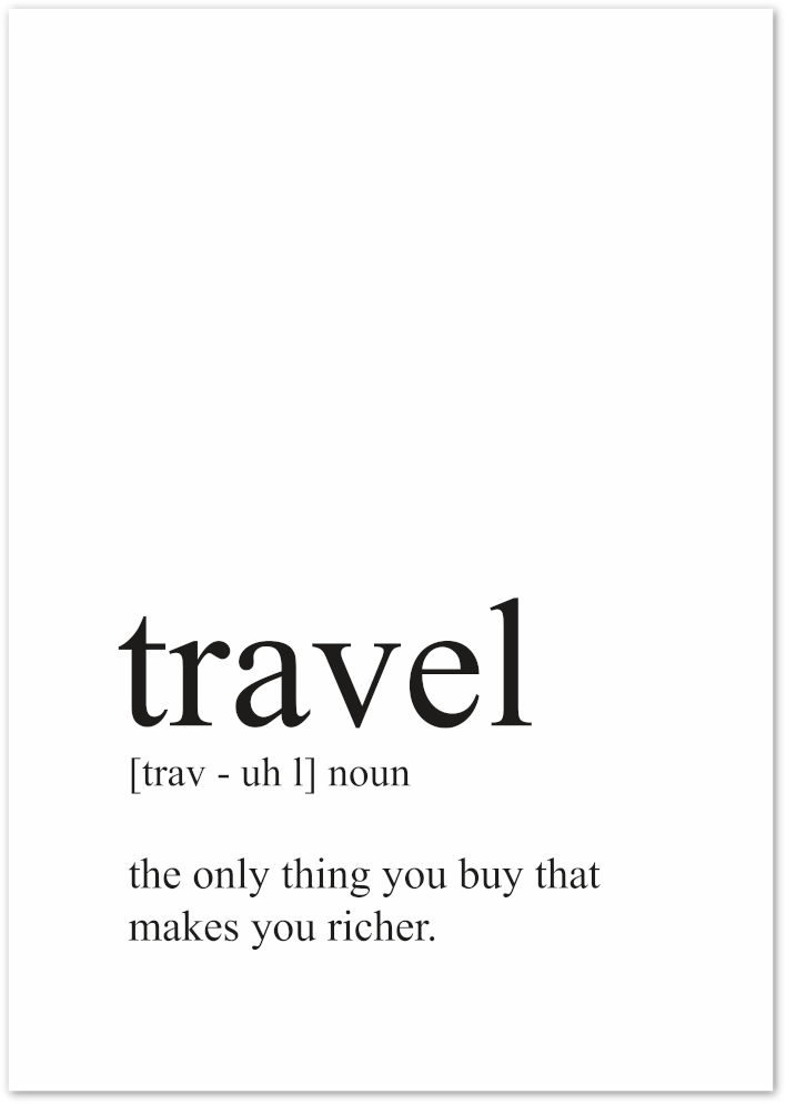 Posterux© | Travel Definition – Inspirational Quote Poster poster – premium wall art