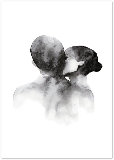 Posterux© | Intimate Embrace – Romantic Watercolor Art poster – premium wall art