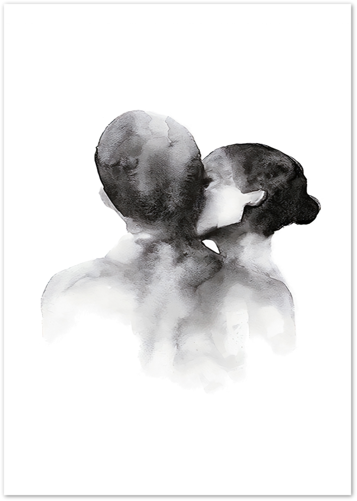Posterux© | Intimate Embrace – Romantic Watercolor Art poster – premium wall art