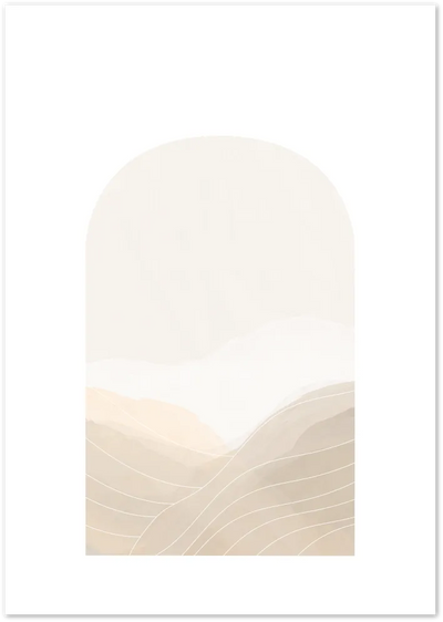 Posterux© | Soft Hills – Neutral Minimalist Landscape poster – premium wall art