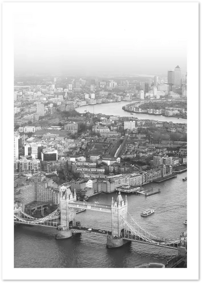 Posterux© | Aerial View of London – Black & White Photography Poster poster – premium wall art