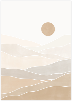 Posterux© | Sunset Over Rolling Hills – Abstract Serenity poster – premium wall art