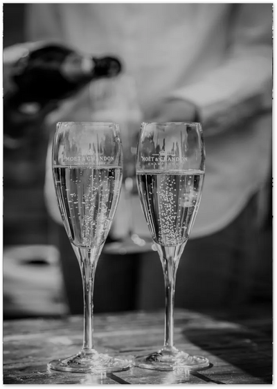 Posterux© | Champagne Celebration – Black & White Photography Poster poster – premium wall art