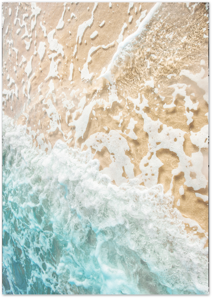 Posterux© | Coastal Serenity – Aerial Ocean & Beach Poster poster – premium wall art