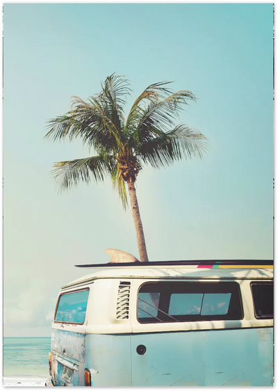 Posterux© | Vintage Surf Vibes – Retro Beach Photography Poster poster – premium wall art