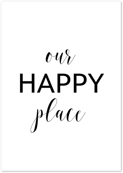 Posterux© | Our Happy Place – Cozy Typography Poster poster – premium wall art