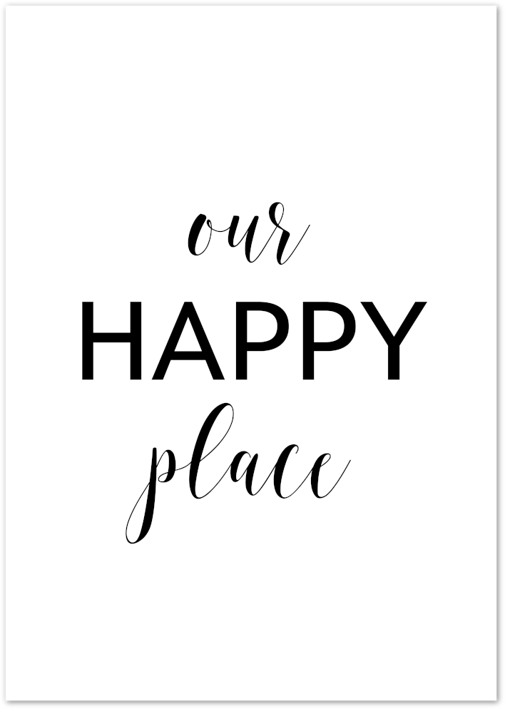 Posterux© | Our Happy Place – Cozy Typography Poster poster – premium wall art