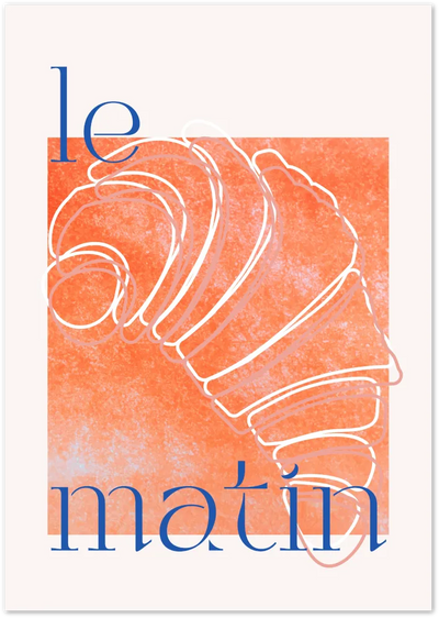 Posterux© | French Croissant Poster – Elegant Minimalist Kitchen Art poster – premium wall art