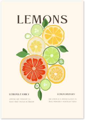 Posterux© | Lemon Fruits Poster – Fresh and Vibrant Kitchen Art poster – premium wall art