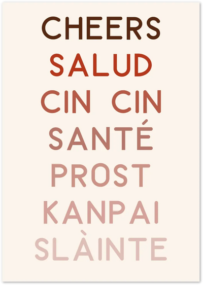 Posterux© | Cheers Around the World Poster – Multilingual Bar Wall Art poster – premium wall art