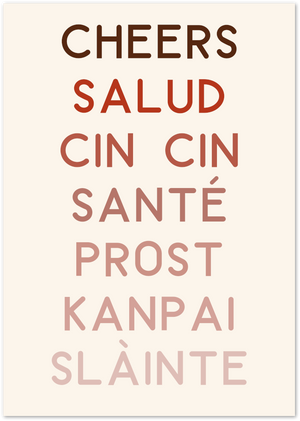 Posterux© | Cheers Around the World Poster – Multilingual Bar Wall Art poster – premium wall art