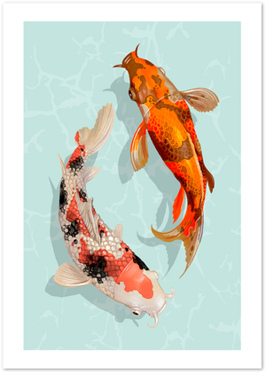 Posterux© | Koi Fish Poster – Serene Japanese Zen Wall Art poster – premium wall art