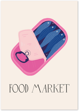 Posterux© | Food Market Sardine Can Poster – Modern Pop Art Print poster – premium wall art