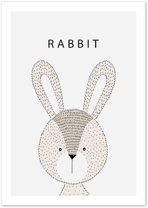 Posterux© | Minimalist Rabbit Poster – Cute Nordic Animal Wall Art poster – premium wall art