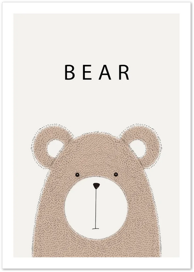 Posterux© | Minimalist Bear Poster – Cozy Scandinavian Animal Art poster – premium wall art