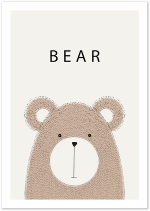Posterux© | Minimalist Bear Poster – Cozy Scandinavian Animal Art poster – premium wall art