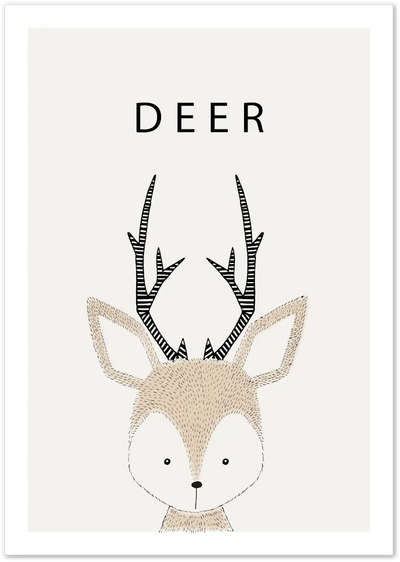 Posterux© | Minimalist Deer Poster – Nordic-Inspired Woodland Art poster – premium wall art