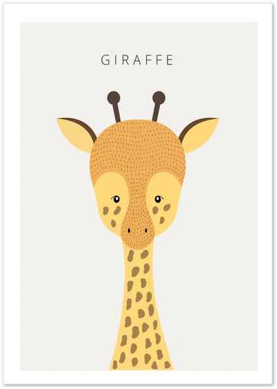 Posterux© | Minimalist Giraffe Poster – Cute Scandinavian Animal Wall Art poster – premium wall art