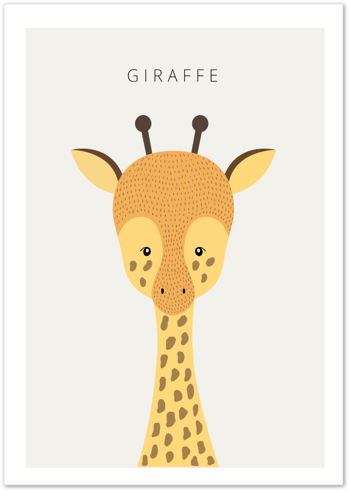 Posterux© | Minimalist Giraffe Poster – Cute Scandinavian Animal Wall Art poster – premium wall art