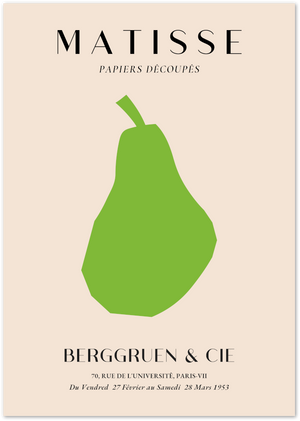 Posterux© | Matisse Green Pear Poster – Minimalist Cut-Out Art poster – premium wall art