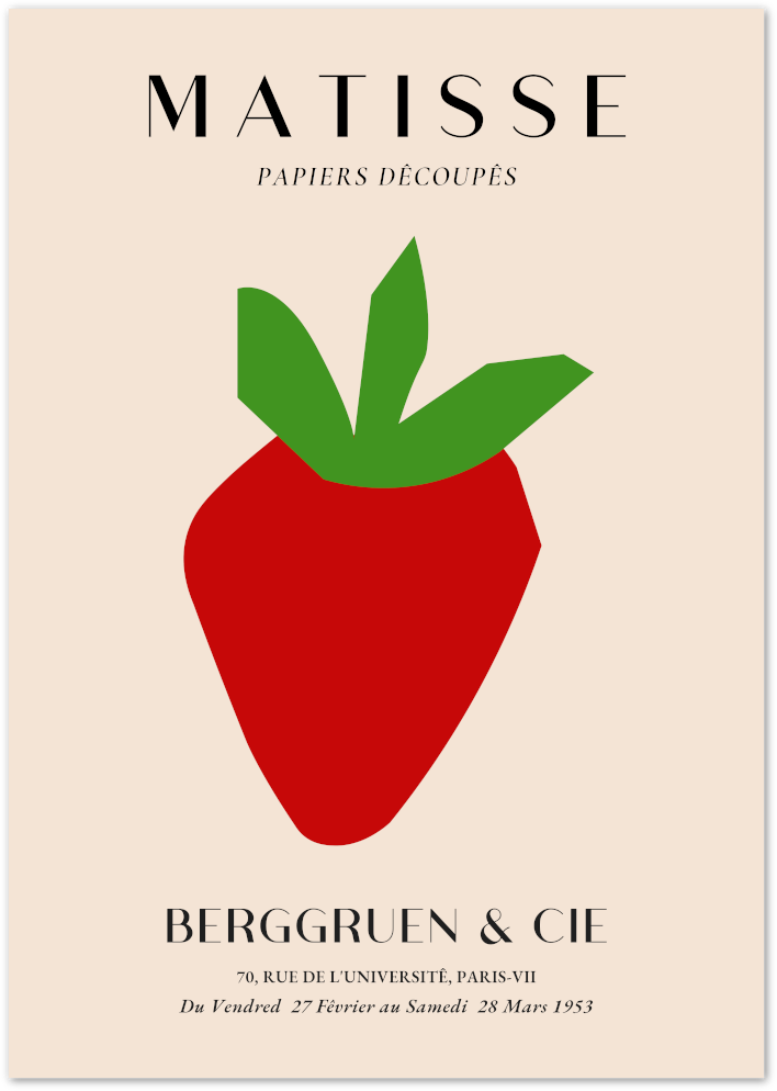Posterux© | Matisse Strawberry Poster – Playful Modern Art Print poster – premium wall art