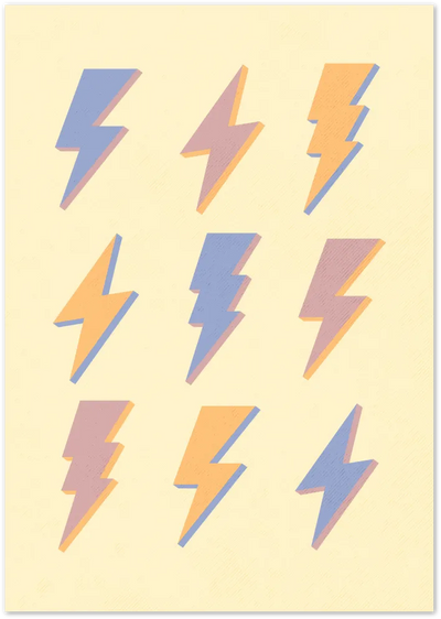 Posterux© | Lightning Bolt Poster – Retro Pop Art Print poster – premium wall art