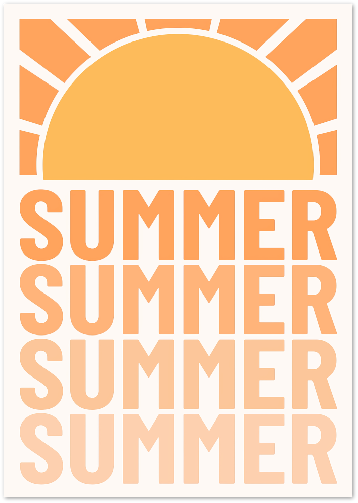 Posterux© | Summer Sun Retro Poster – Warm Vintage Wall Art poster – premium wall art