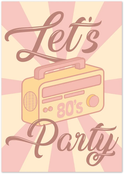 Posterux© | 80s Party Poster – Retro Music Illustration poster – premium wall art