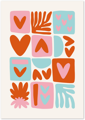 Posterux© | Colorful Love & Shapes Poster – Playful Abstract Art poster – premium wall art