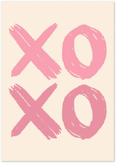 Posterux© | XOXO Pink Brushstroke Poster – Minimalist Love Art poster – premium wall art