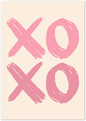 Posterux© | XOXO Pink Brushstroke Poster – Minimalist Love Art poster – premium wall art