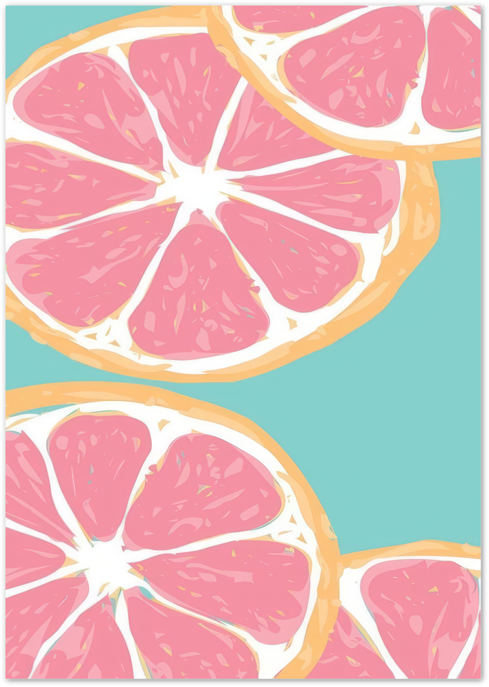 Posterux© | Grapefruit Slice Poster – Fresh & Modern Kitchen Art poster – premium wall art