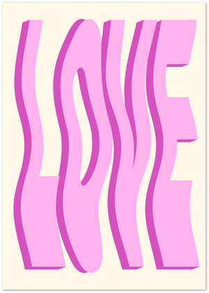 Posterux© | LOVE Retro Wavy Poster – Groovy 70s Typography Art poster – premium wall art