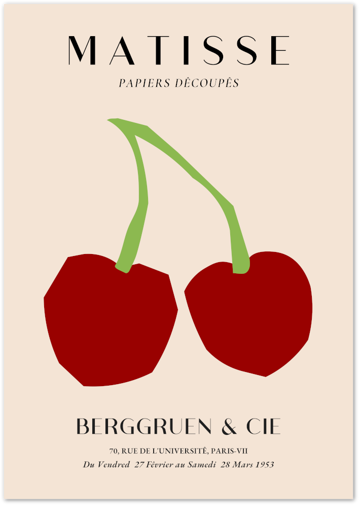 Posterux© | Matisse Cherries Poster – Vintage French Art poster – premium wall art
