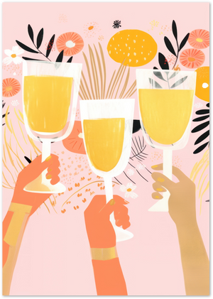 Posterux© | Cheers Poster – Colorful Toasting Hands Art poster – premium wall art