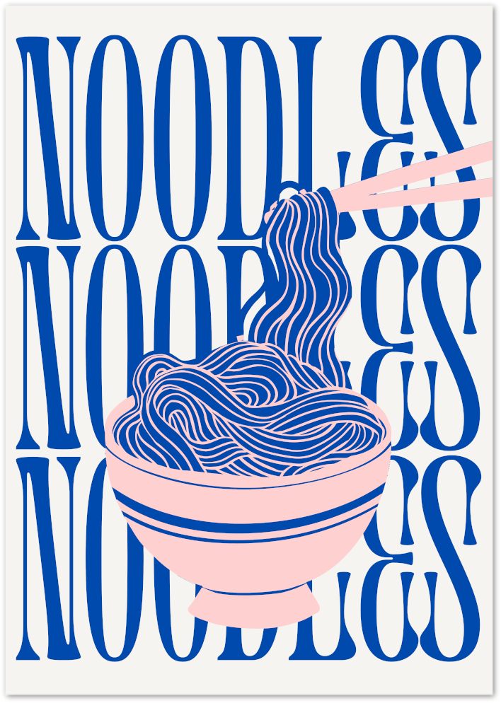 Posterux© | Noodles Poster – Modern Typography Wall Art poster – premium wall art
