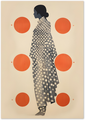 Posterux© | Polka Dot Woman Poster – Minimalist Japanese-Style Silhouette poster – premium wall art