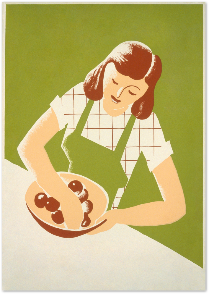 Posterux© | Retro Kitchen Lady Poster – Vintage Cooking Art poster – premium wall art
