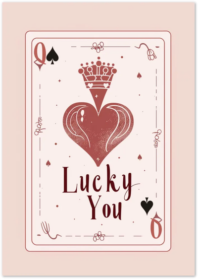 Posterux© | Lucky You Poster – Romantic Playing Card Art poster – premium wall art
