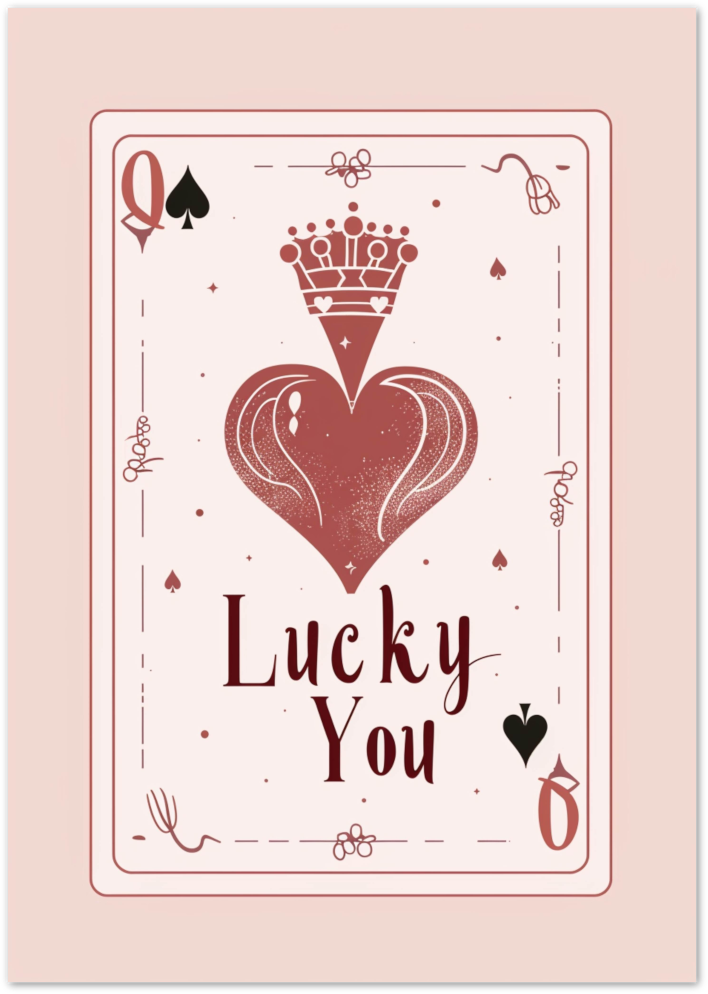Posterux© | Lucky You Poster – Romantic Playing Card Art poster – premium wall art