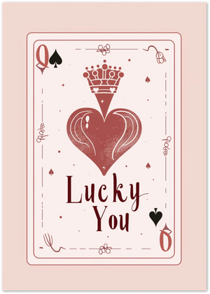 Posterux© | Lucky You Poster – Romantic Playing Card Art poster – premium wall art