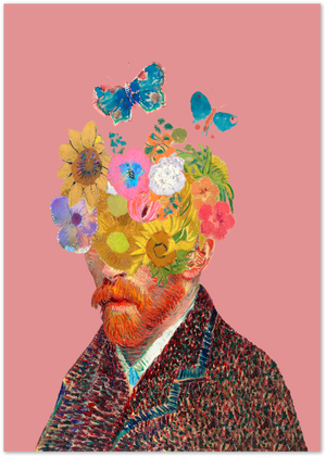 Posterux© | Van Gogh Floral Head Poster – Surreal Colorful Portrait Print poster – premium wall art