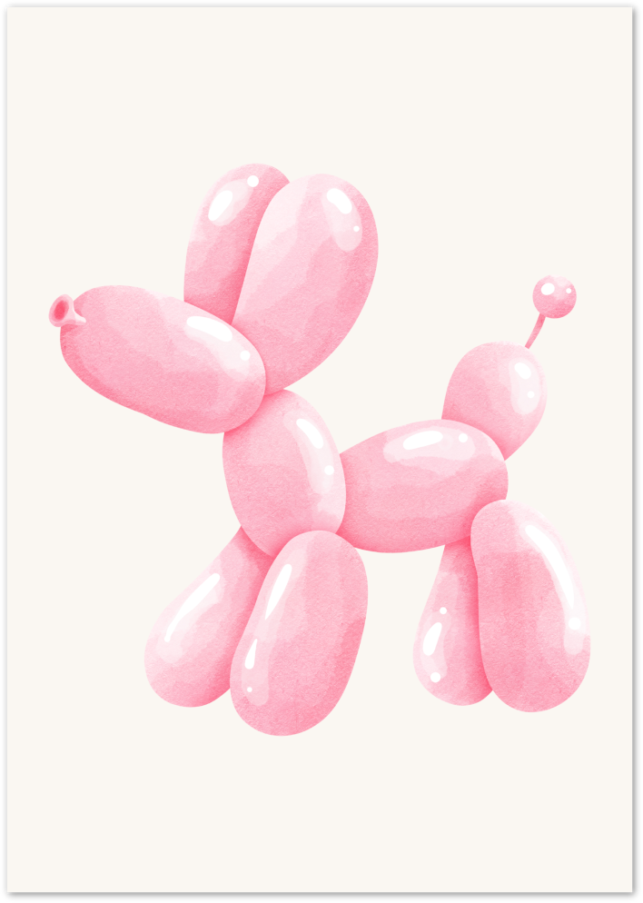 Posterux© | Pink Balloon Dog Poster – Playful Pop Art Print poster – premium wall art